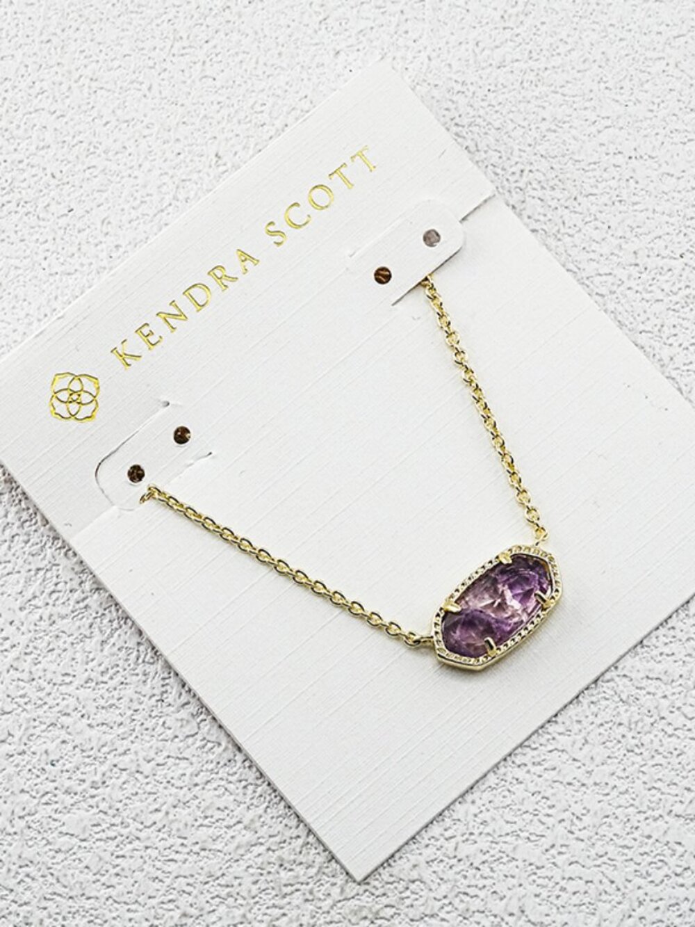 Kendra Scott Gold Necklace with Purple Stone